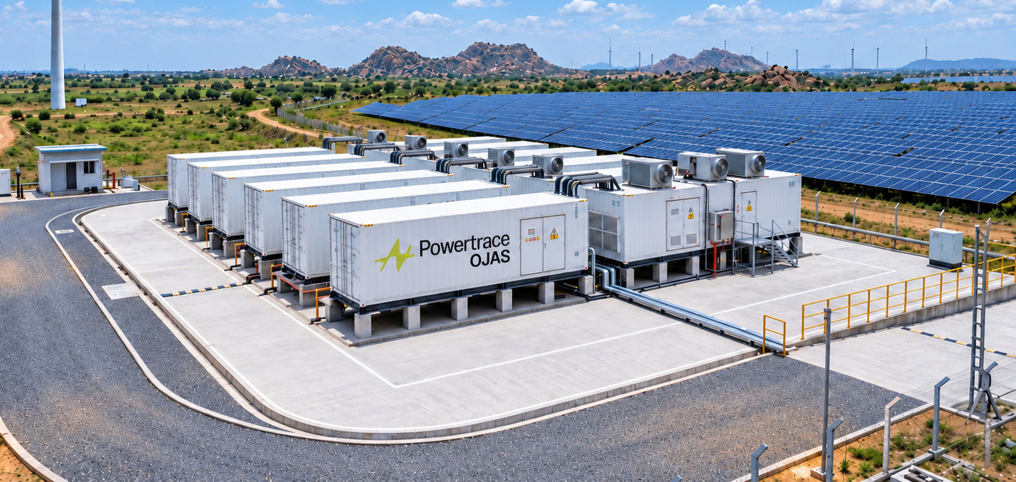 OJAS BESS working alongside a solar array